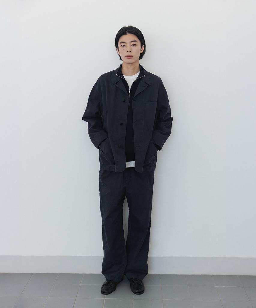 BLANKROOM Rustic Ramie Banding Pants_Navy