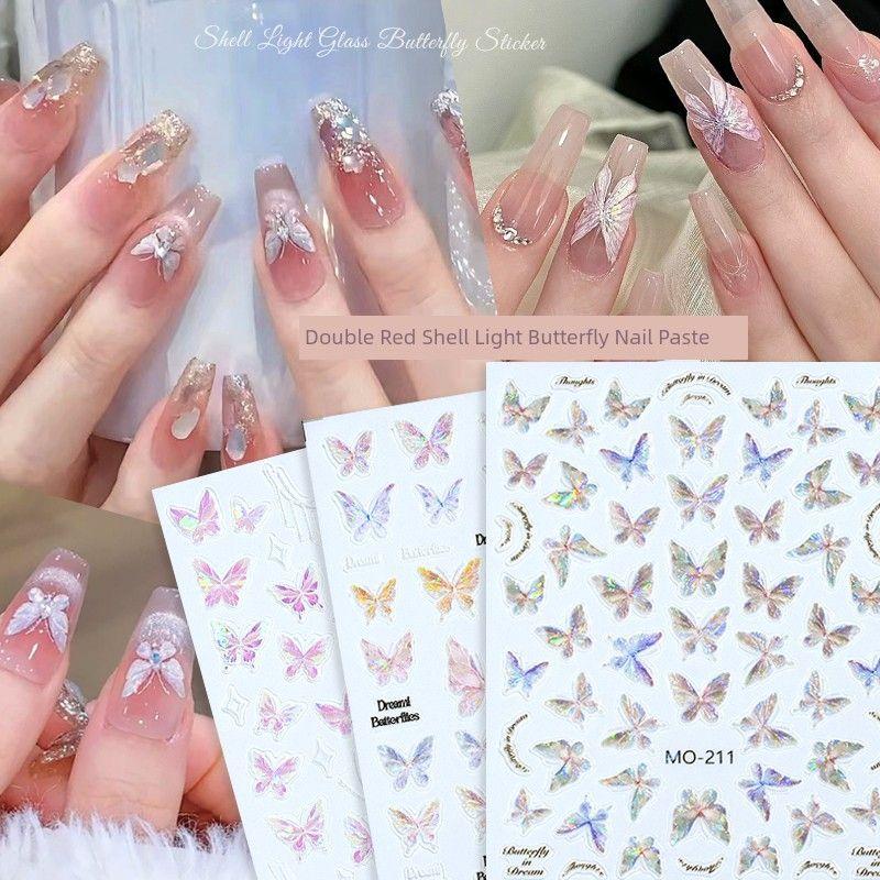 

Shell Super Fairy Relief Butterfly Nail Sticker One for each of the 4 sections