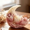 Flower Embossed Moon Silicone Molds Candle Making Tool for Handmade Candle Soap Home Decoration Epoxy Resin Craft