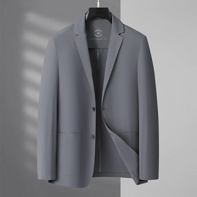 Summer Ice Silk Thin Sunscreen Suit Jackets for Men Classic Business Casual Blazers Wedding Social Dress Coat Men Clothing