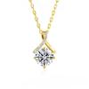 Gold Twist Round Cut Moissanite Pendant Necklace Certified Classic Jewelry for Women Engagement Wedding Gifts Wholesale