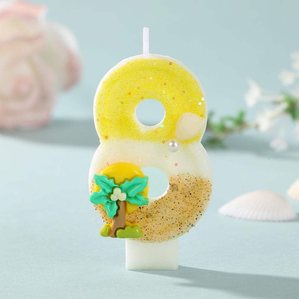 Cross-border Ocean Coconut Tree Birthday Cake Candles