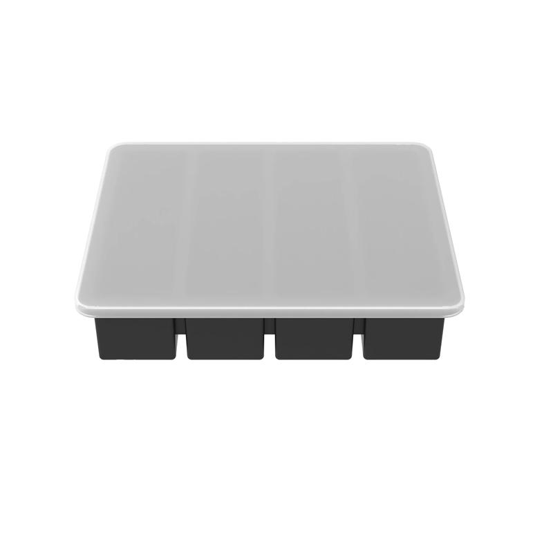 Große Eiswürfelform mit Deckel Stapelbar Große Silikon Quadratische Eiswürfelform für Whiskey Cocktails Bourbon Suppen Gefrorene Leckereien