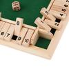Klasyczna 4-stronna drewniana gra planszowa z 2 kostkami i instrukcjami Shut-The-Box, wersja stołowa i pubowa