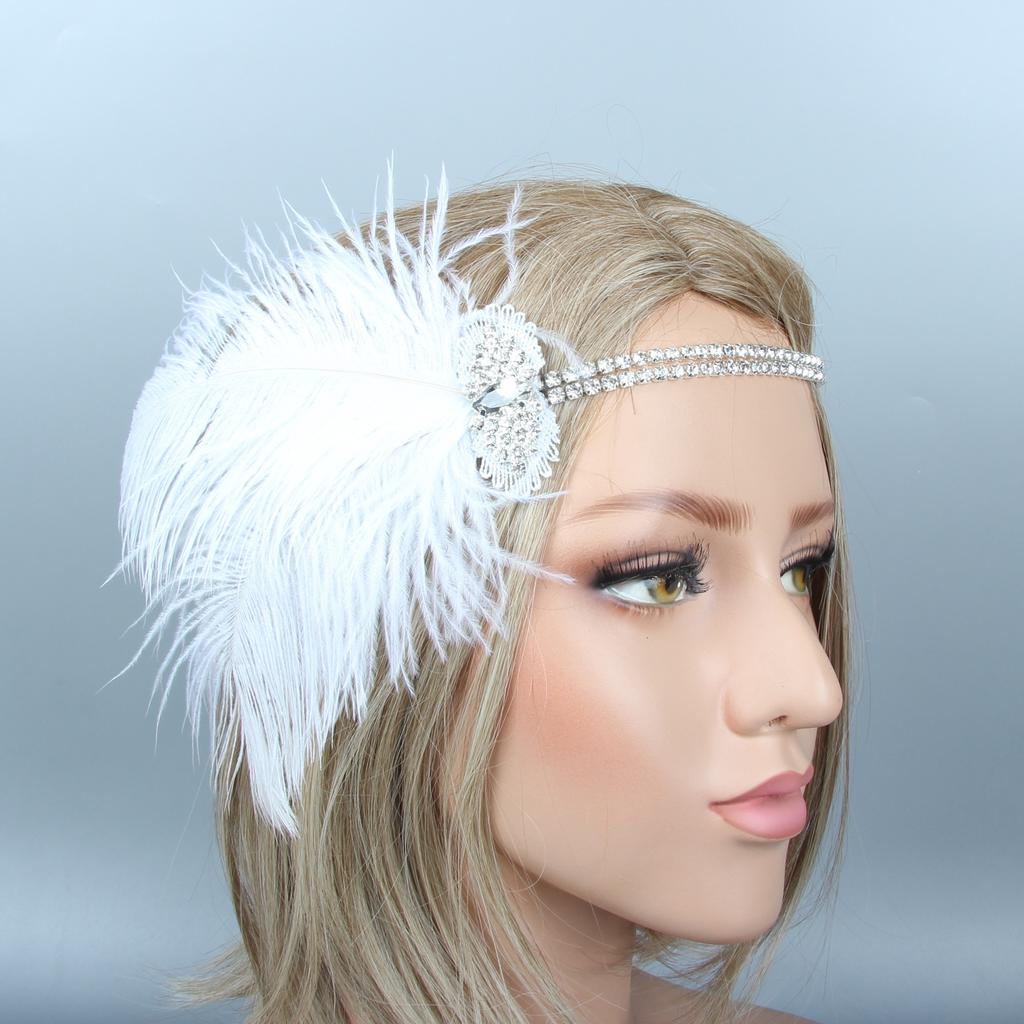Ebay Ostrich Feather Headband, Masquerade Headgear Gatsby Headband Hd21