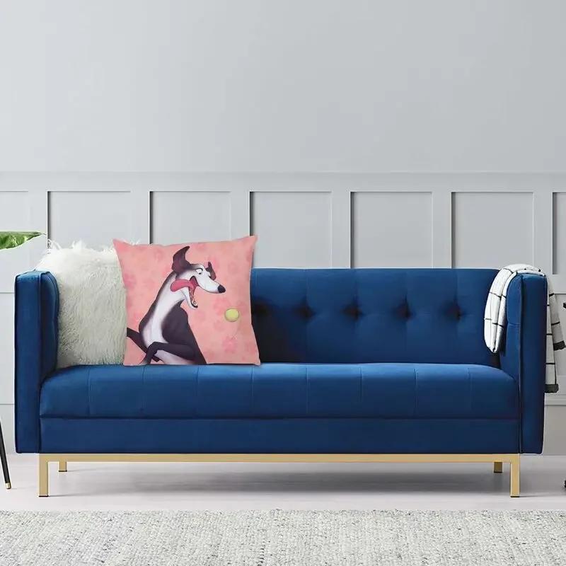 Nordic Style Greyhound Throw Pillow Case Home Decorative Custom Square Whippet Sihthound Dog Cushion Cover 45x45 Pillowcover