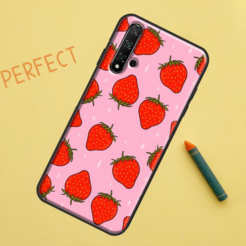 Strawberry For Huawei Nova Y91 Y70 Y72 Y73 Y60 Y90 Y61 8i 7i 11i 12i 12s 9 10 SE P20 P30 P40 Lite Case