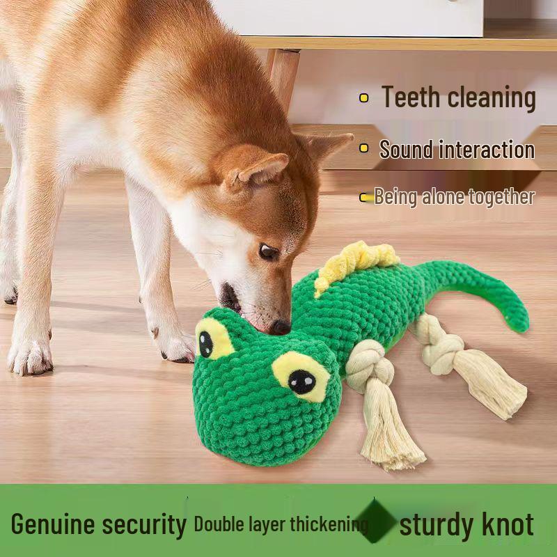 Pet Lizard Sounding Plush Toy - Tear-Resistant & Molar Relief for Dogs & Cats