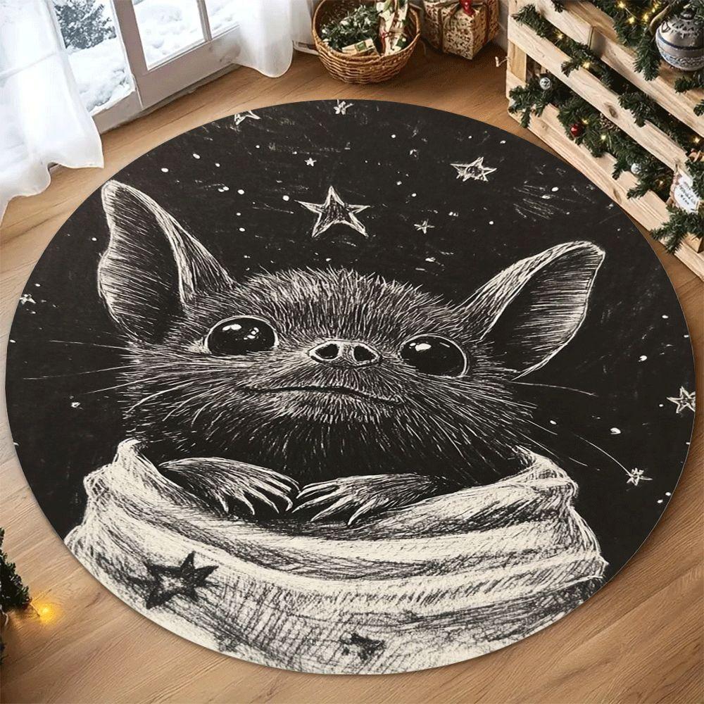 

Flannel Printed Baby Yoda Rug Black White Sketch Design Pop Culture Decor Soft Floor Mat For Kids Room Living Room And Fan Space 100cm