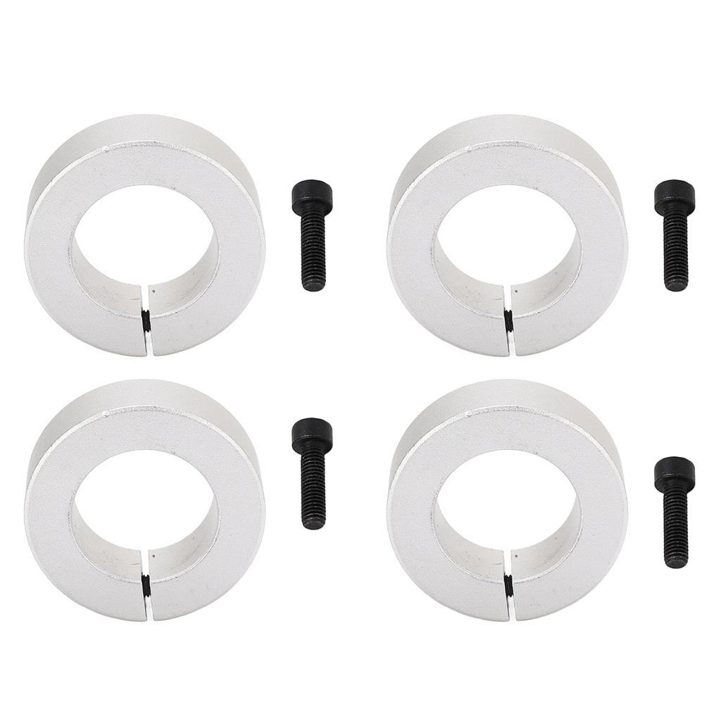 4Pcs Split Shaft Fixing Collar 1in Bore Diameter Aluminum Alloy Screw Clamping Shaft Collar Kit 25mm