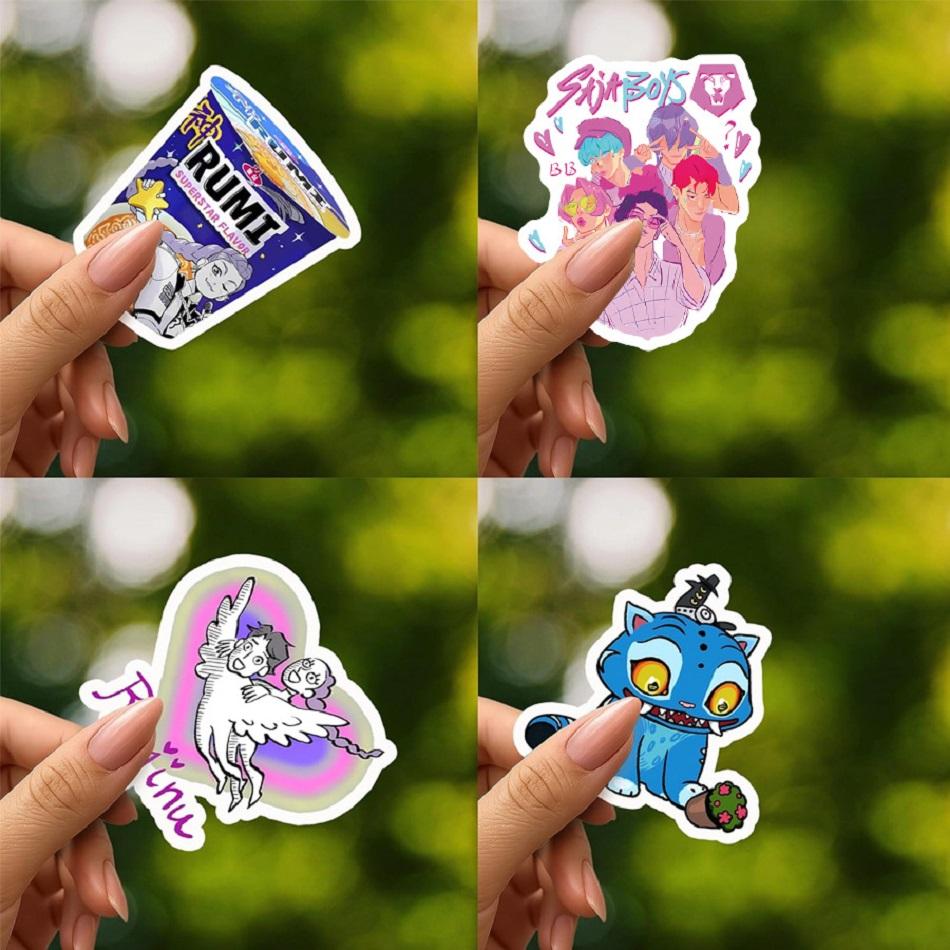 Anime KPOP Demon Hunters Stickers Korean Ldol Movie Waterproof Water Stickers Suitable For Water Bottles Laptops And Computers