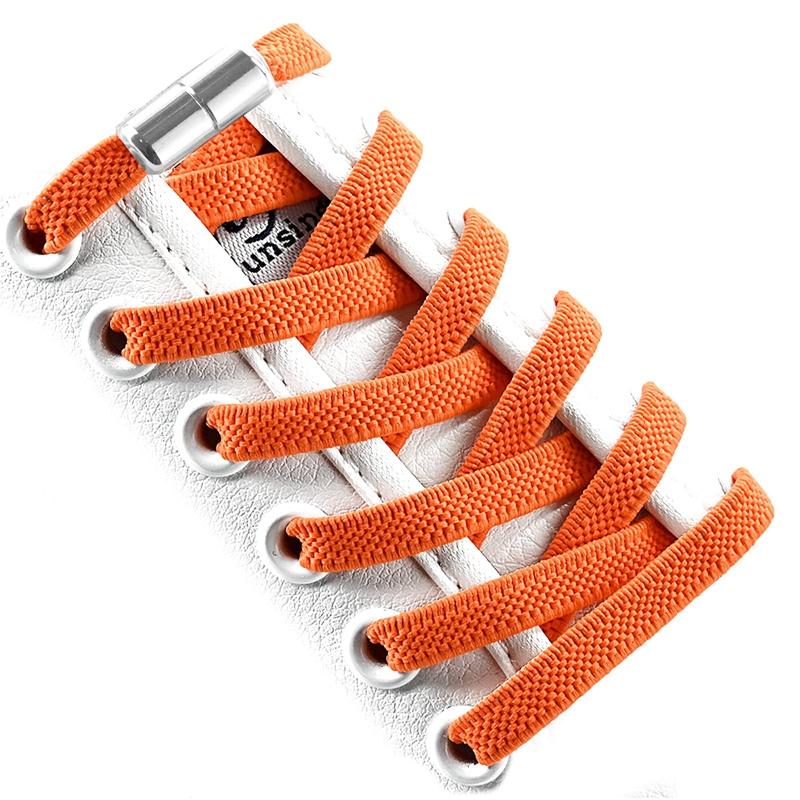 New Flat Elastic Shoelaces Round Capsule Metal Lock Man and Woman Universal No Tie Shoelaces Suitable for All Shoes Lazy Laces