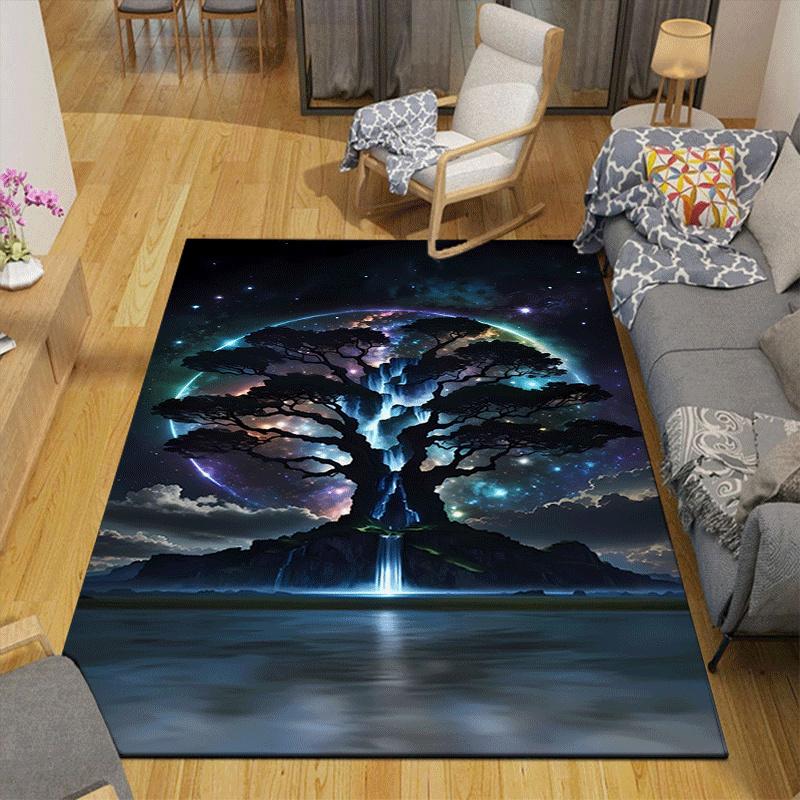 1pc Tree of Life Print, Design Indoor Area Rug - Soft, Anti-Slip, and Durable Gaming Room Decor for Bedroom, Living Room