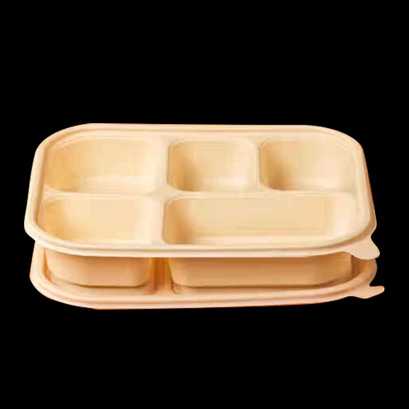 Liangdao 1150ml 5-Compartment Degradable Disposable Meal Box