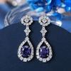 BELLA BOX Luxury Bridal Hanging Earrings For Wedding Inlaid Bling Cubic Zirconia Modern Women's Dangle Earrings Jewelry