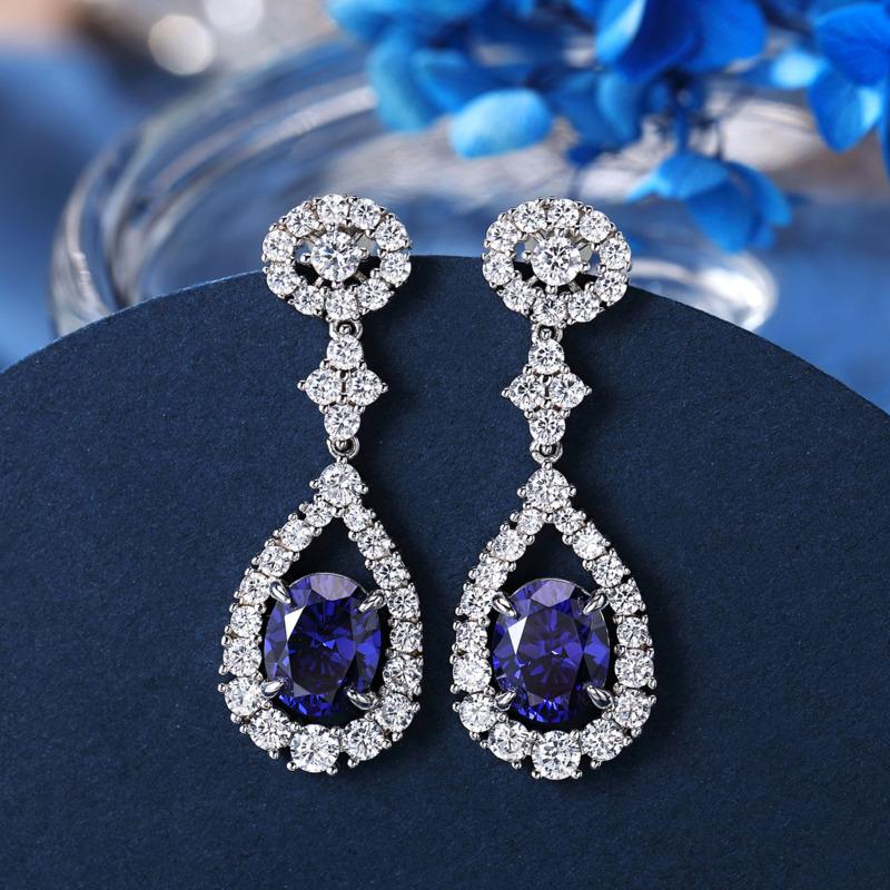 BELLA BOX Luxury Bridal Hanging Earrings For Wedding Inlaid Bling Cubic Zirconia Modern Women's Dangle Earrings Jewelry