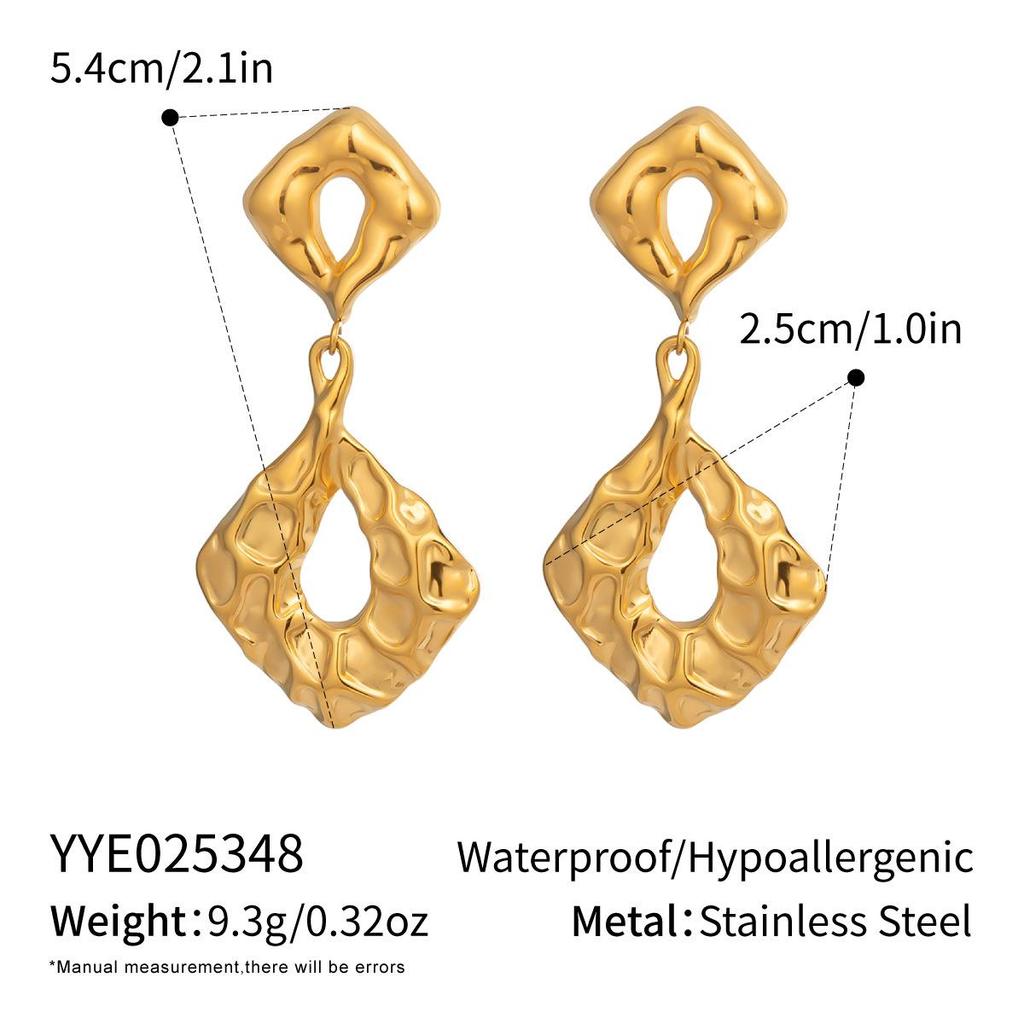 Xia Ling Geometric Pleated 18K Gold-Plated Stainless Steel Earrings
