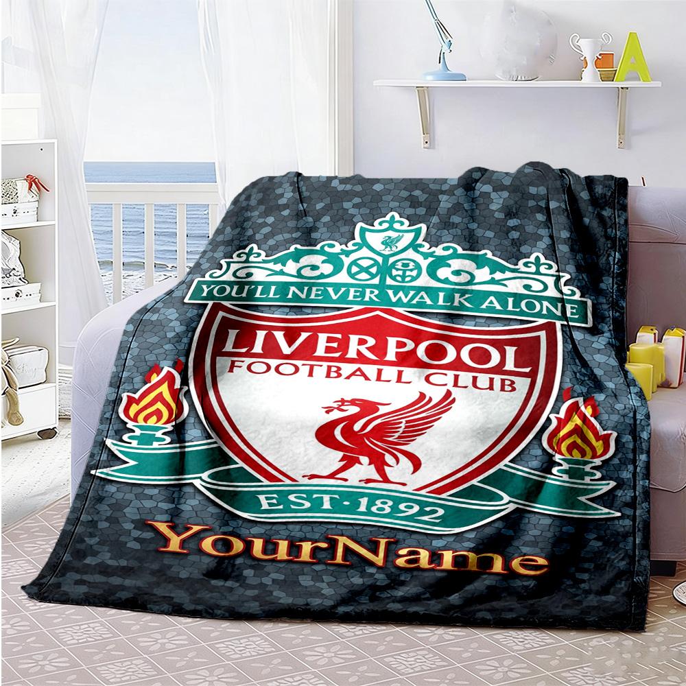 Liverpool Personalized Name Blanket Gift Customizable Blanket Warmthful Decor Great for Office Chair Seaside Couch Livingroom for All Occasions