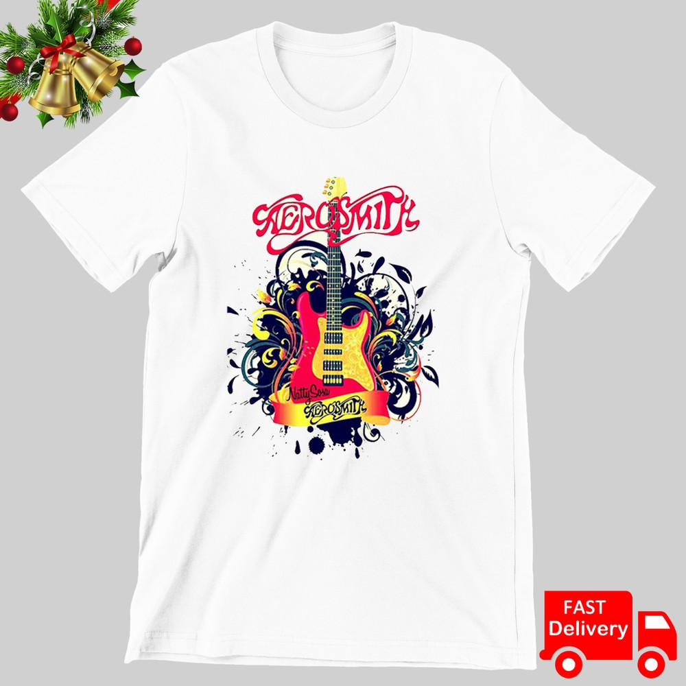 Aerosmith Band T shirt White Short Sleeve Tee Unisex All Size S M L 234XL Unisex T-Shirt XL