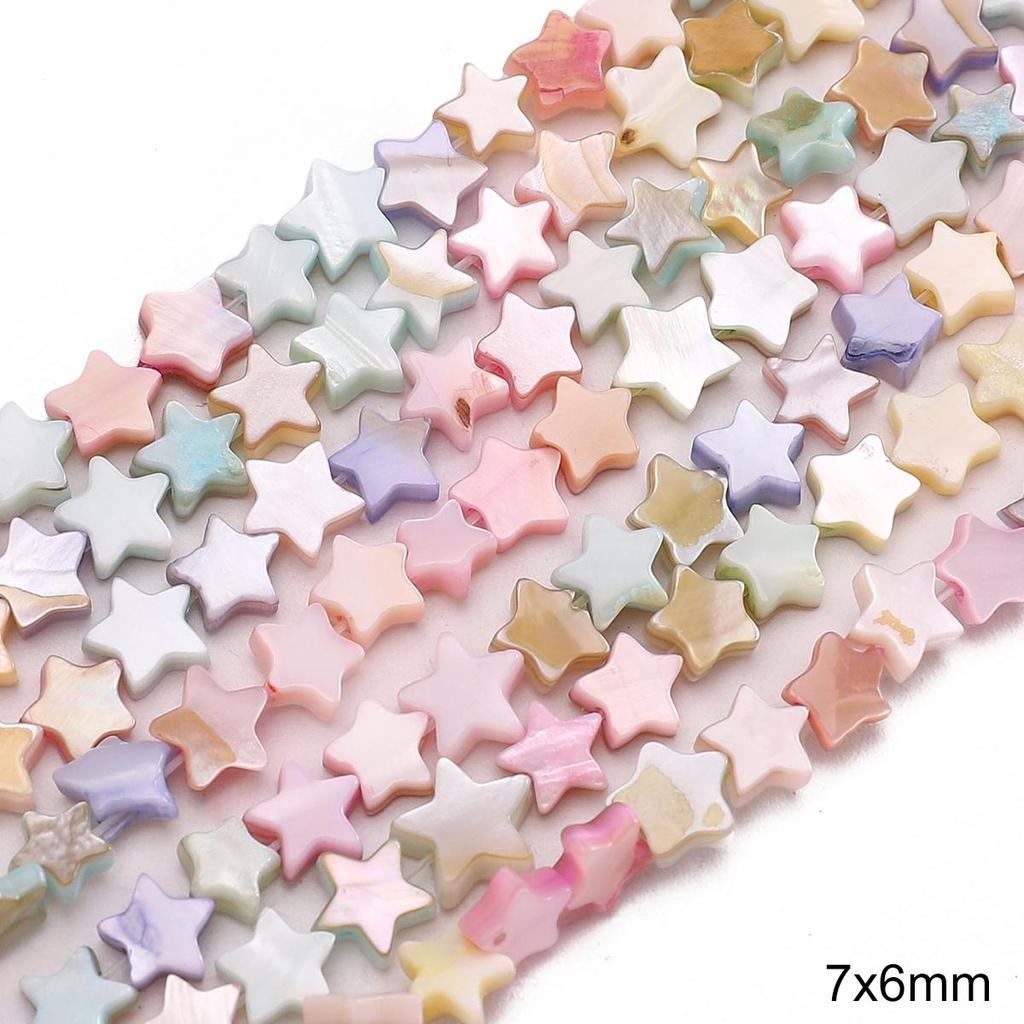 Natural Seashell Moon Round Star Beads For DIY Necklace Bracelet Earrings Jewelry Making