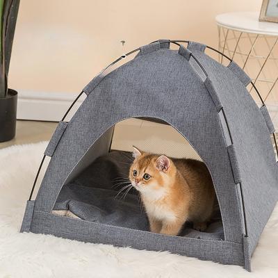Cat Nest, Pet Nest  Seat Cushion Tent  Refreshing and Breathable Semi-enclosed Four-season Supplies for Large Medium and Small Cats Teddy