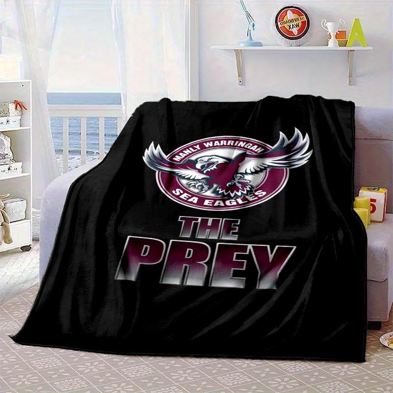 Manly Sea Eagles Legacy Portable Blanket/Soft Blanket Bedding Blanket Suitable for Travel Camping Living Rooms Offices Sofas Fan Gifts