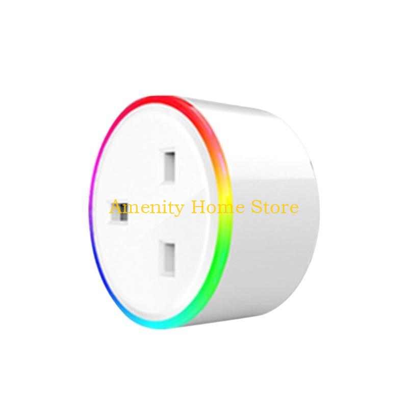 F26C Wifi Socket Plug Outlet Switches with Dimmable RGB Light EU UK US Phone Voice Control Wireless Plug Replacement