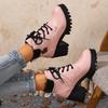 Thick-heeled Martin Boots Women's 2025 Autumn/winter New High-top Platform Platform Plus-size Booties