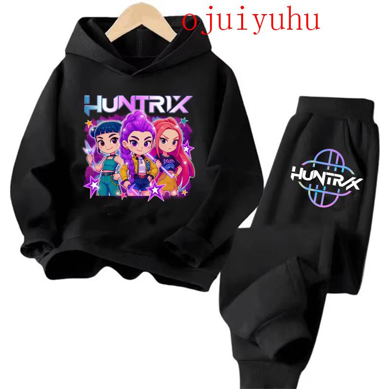 Children's Hoodie Movie Korean Style Sets Children Hoodies Kpop Demon Hunters Pullover Sweatshirt Trucksuit Cartoon Clothes