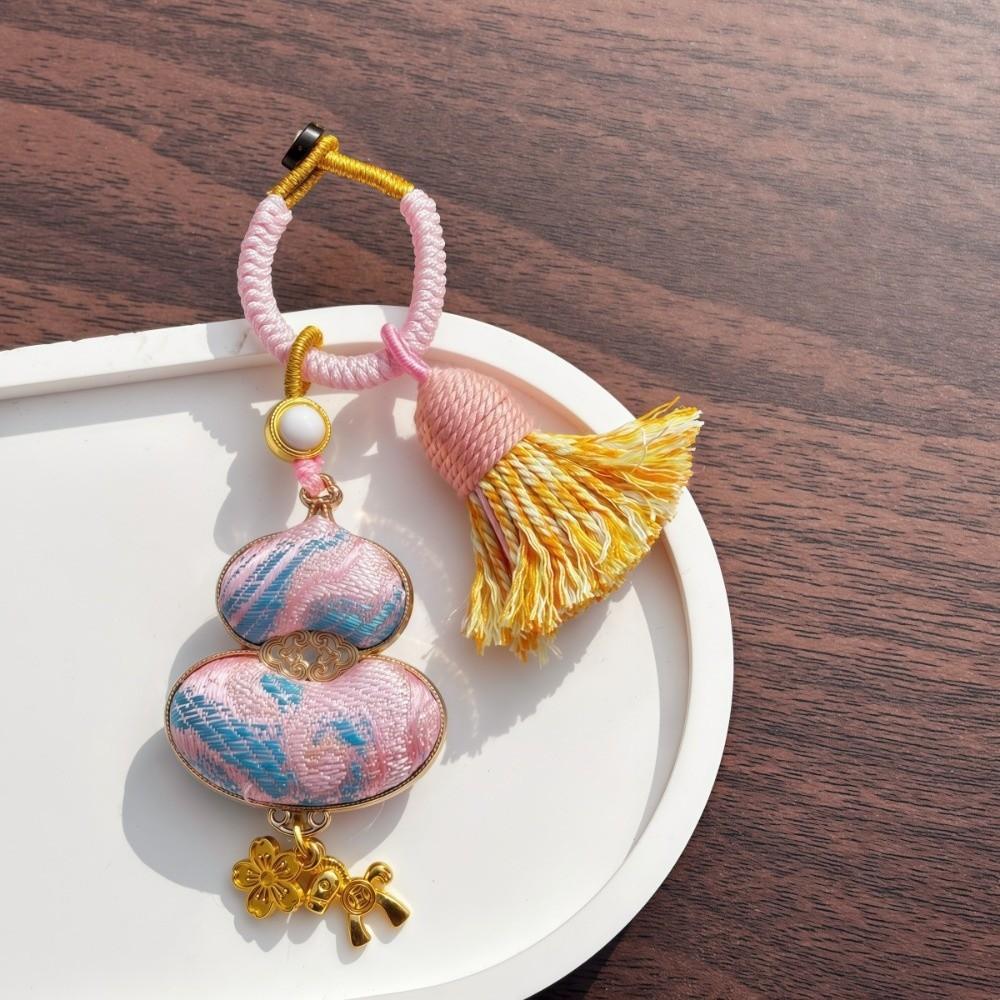 Horse Chinese Traditional Key Chain Luxury Embroidered Cat Key Ring Brocade Gourd Pendant Daily