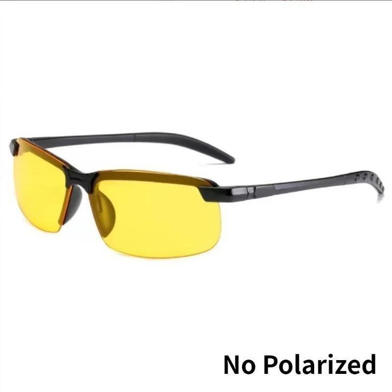 Ochelari de șofat cu viziune nocturnă, galbeni nepolarizați, ochelari de soare polarizați cu UV, oglindă pentru șofer pentru computer, oglindă în aer liber Ochelari de șofat pentru bărbați