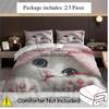 2/3pcs Cat Duvet Cover Set, (1 Duvet Cover + 1/2 Pillowcase, Without Core) Cute Kitten Animal Print Soft Comfortable Bedding Set