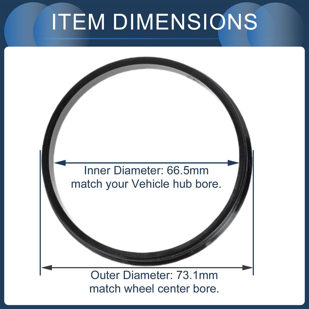 UXCELL 4 pcs Car Hub Centric Rings Plastic Wheel Bore Center OD 73.1 72.6 74.1 to ID 57.1 64.1 54.1 66.1 mm