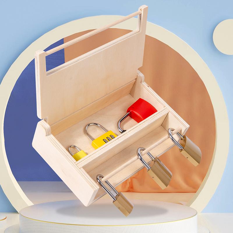 Kinder Montessori Aufschließspielzeug Lernschlösser mit Schlüsseln Lernspiel Feinmotoriktraining Sinnesmaterialien Lehrmittel