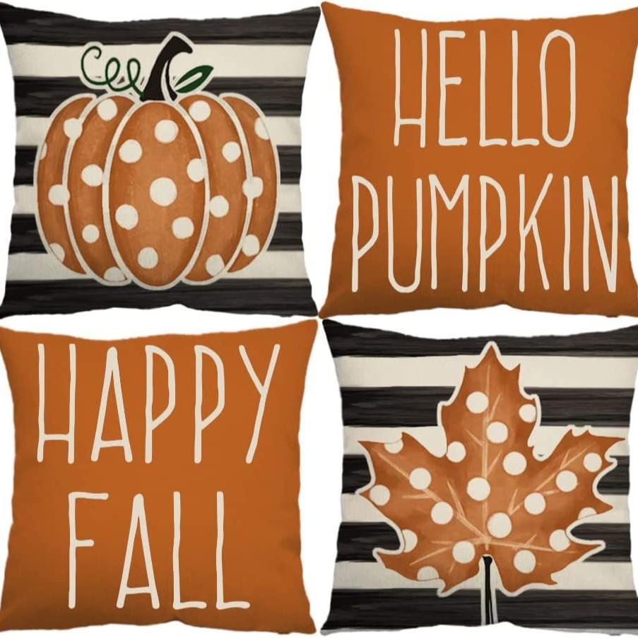 Halloween Pumpkin Letters Pushing Cover New Style Pushing Pillow Cover Pumpkin Festival Cushion Backrest Cover