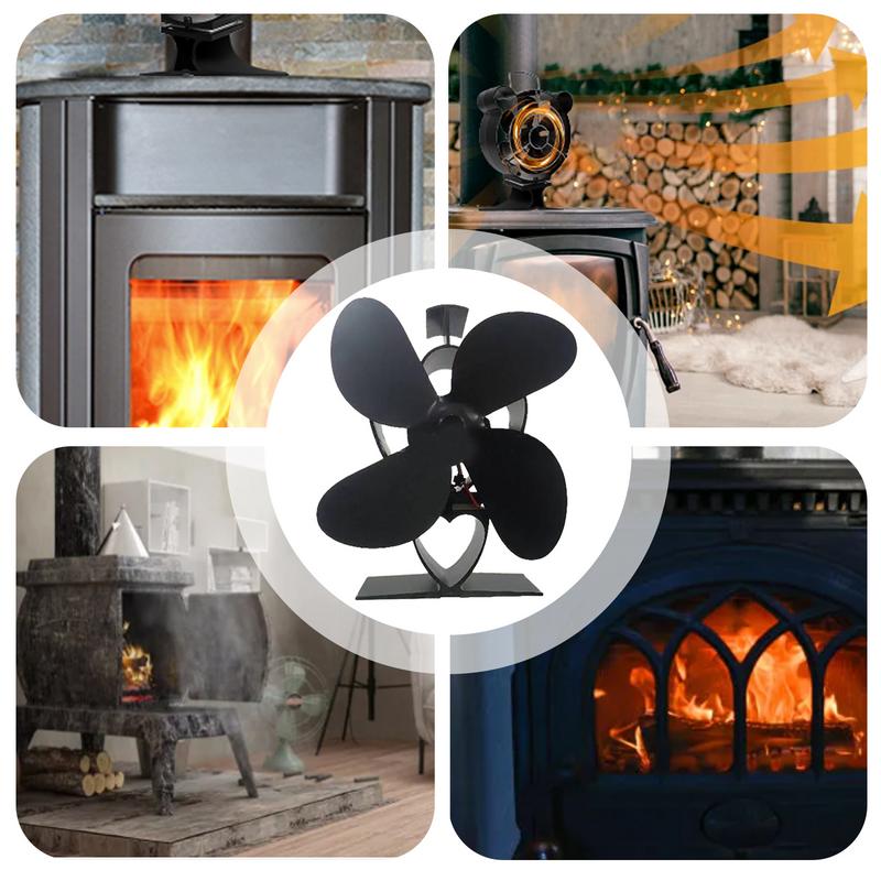 Stove Fan Fireplace Blower Non Electric Thermal Burning Stove Fan Warm Air Circulating Blower Sturdy Wood Log Burner Fan Stove