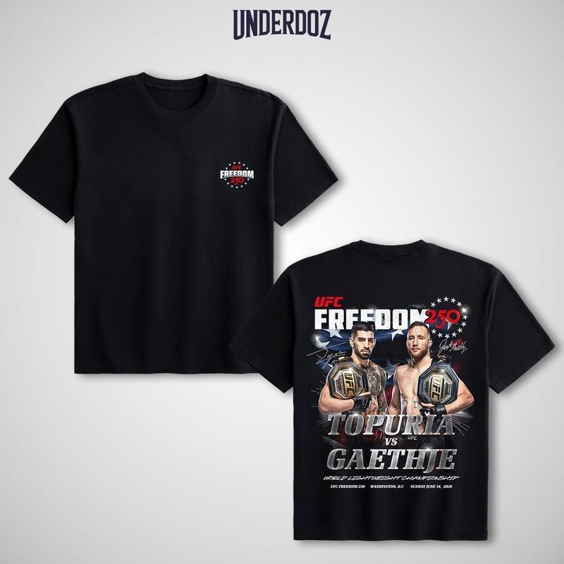 UFC Freedom 250 Ilia Topuria vs Justin Gaethje Grafické tričko, Unisex měkké 100%