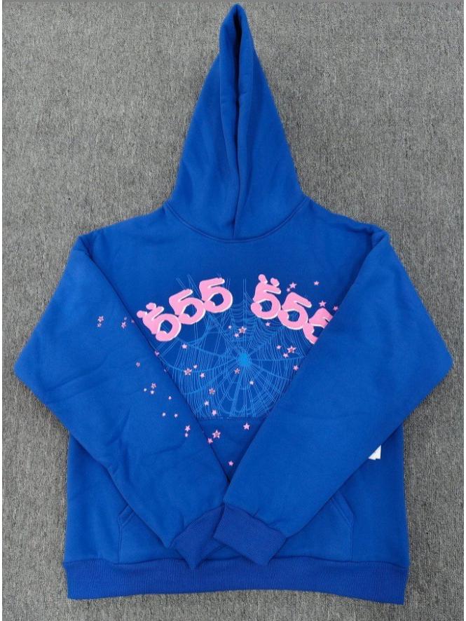 Hanorac Bărbătesc Greu cu Imprimeu Pânză de Păianjen - Trendy, Croială Largă cu Plus de Catifea