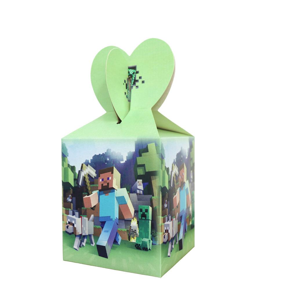 Minecraft Birthday Party Supplies Disposable Cutlery Paper Plates Paper Cups Paper Tissue Boy Decoration Children'S Fun