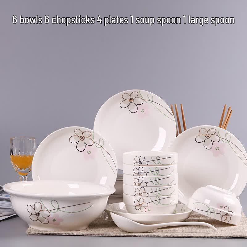 QW 18-Piece Chinese Style Ceramic Dinnerware Set