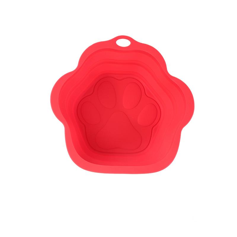 Dog Cat Folding Bowl Single Double Bowl Silicone Bowl Portable Bowl For Going Out Drinking And Feeding 2-In-1 Bowl Pet Supplies