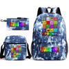 Rhythm Box Cartoon Large Capacity Starry Sky Student School Bag Sprunki Youth Backpack Three-piece Set D