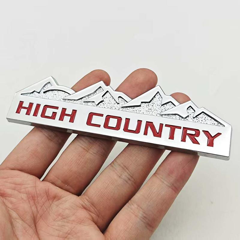3D Metal Car Styling Logo HIGH COUNTRY Badge Emblem Decals For Chevrolet Jeep Dodge Ford Modified Snow Mountain Auto Accessories
