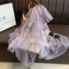 Spring and Summer Delicate Yarn Printed Scarf Travel Sunscreen Thin Shawl Western-style Fashion Scarf