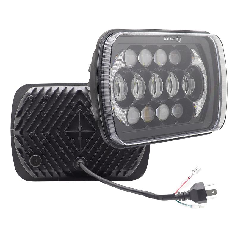 7x6'' 5X7 Inch Led Headlight Square Hi-Lo Beam Halo For Jeep Cherokee XJ Wrangler YJ Motorcycle Car Off-road Truck H6054 H5054