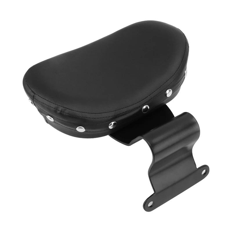 Motorcycle Front Rider Plug In Driver Backrest Black Sissy Bar Leather Cushion Seat Pad For Honda VTX 1300 VTX1300