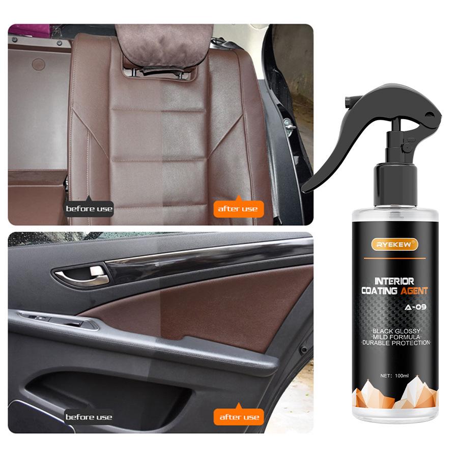 Ryekew Car Interior Plastic & Leather Cleaner - Wash-Free Console Restorer.