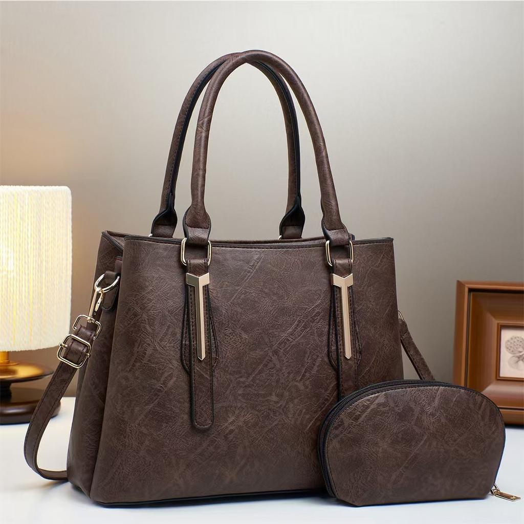 Geantă de mână retro nouă cu nivel ridicat de aspect, geantă simplă de modă, îmbinare, capacitate mare, geantă de umăr unică, geantă de damă la modă