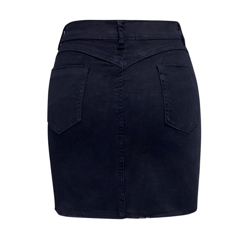 High Waist Denim Skirts For Womens Jeans Button Pockets Mini Skirt Ladies Bodycon Skirts Femme