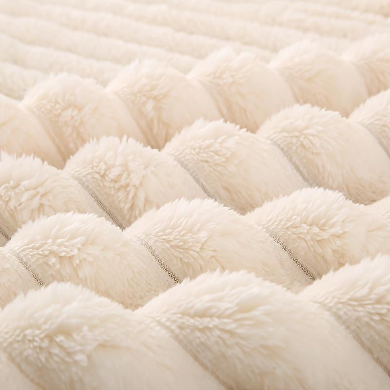 Coperta in Flanella Monocolore Morbida Coperta in Finta Pelliccia di Coniglio Calda Accogliente Copriletto per Divano Letto Viaggio a Quadri